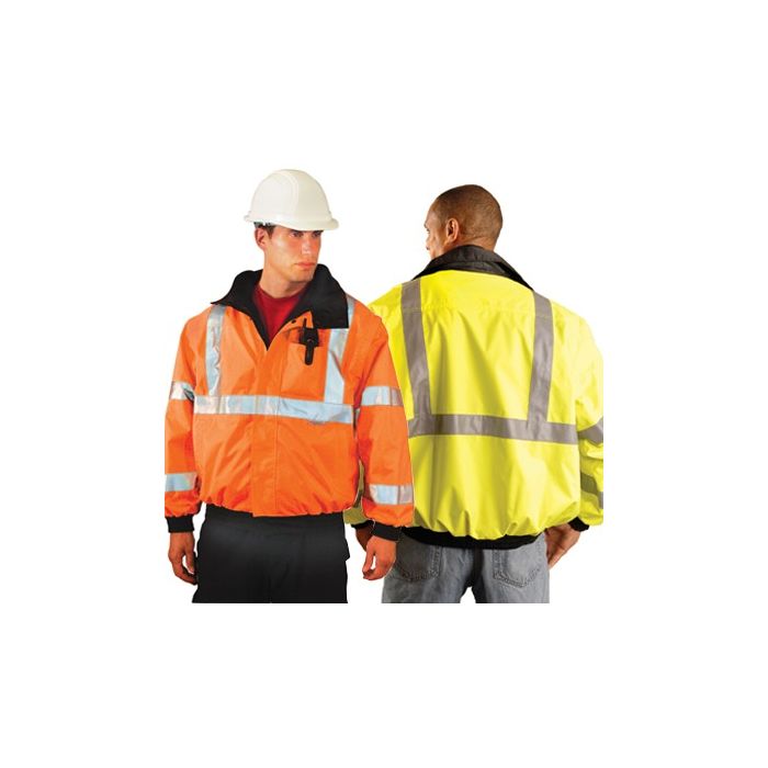 OccuLux High Visibility Bomber Jacket-Class 3 Color Orange Size Large