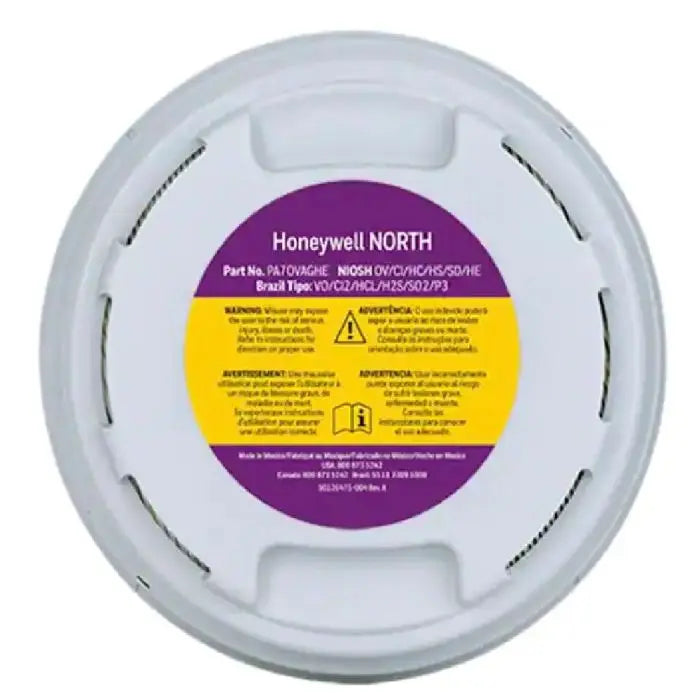 Honeywell North PA7OVAGHE Organic Vapor, Acid Gas Cartridge with HEPA Filter, Gray, One Size, 1 Each