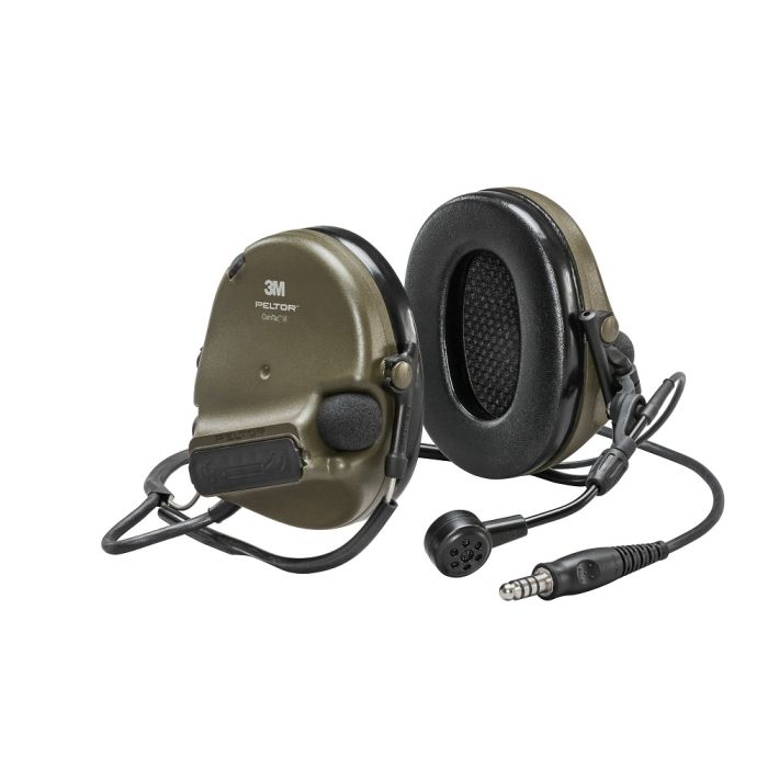 3M PELTOR MT20H682BB-47N GN ComTac VI NIB Headset, Single Downlead, Neckband, Green, 1 Each