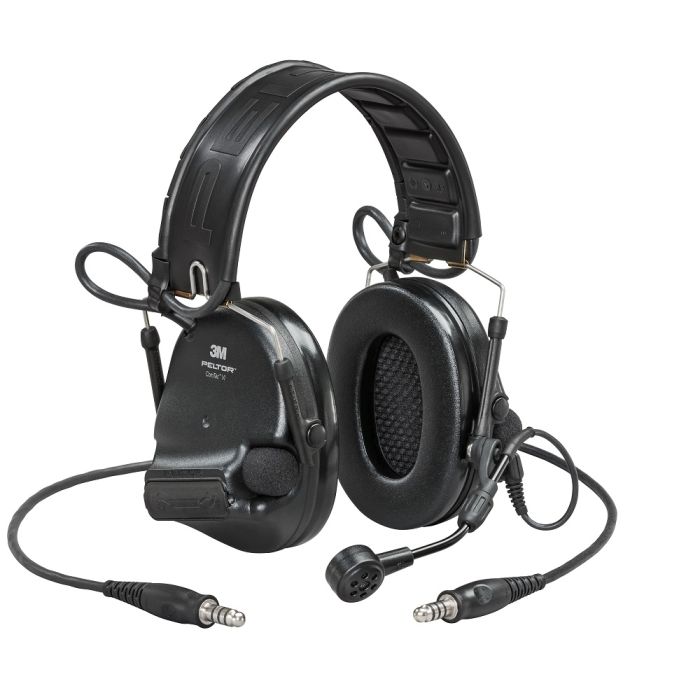 3M PELTOR MT20H682FB-19N SVS SwatTac VI NIB Headset, Dual Downlead, Headband w/ included ARC, Black, 1 Each