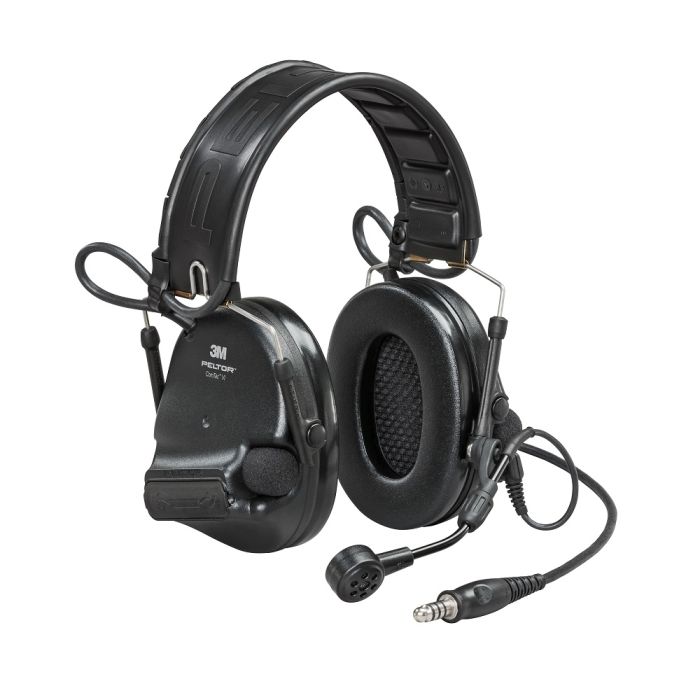 3M PELTOR MT20H682FB-47N SVS SwatTac VI NIB Headset, Single Downlead, Headband w/ included ARC, Black, 1 Each