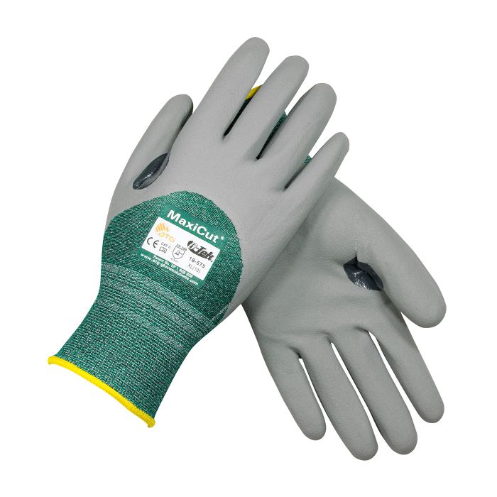 MaxiCut Seamless Knit Zormaxâ„¢ Engineered Yarn Glove with Nitrile Coated Micro-Foam Grip on Palm, Fingers & Knuckles-M