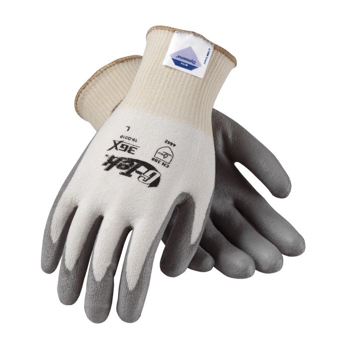 G Tek 3GX Seamless Knit Dyneema Diamond / Lycra / Spandex Glove Polyurethane Coated Smooth Grip, 1 Dozen Pairs