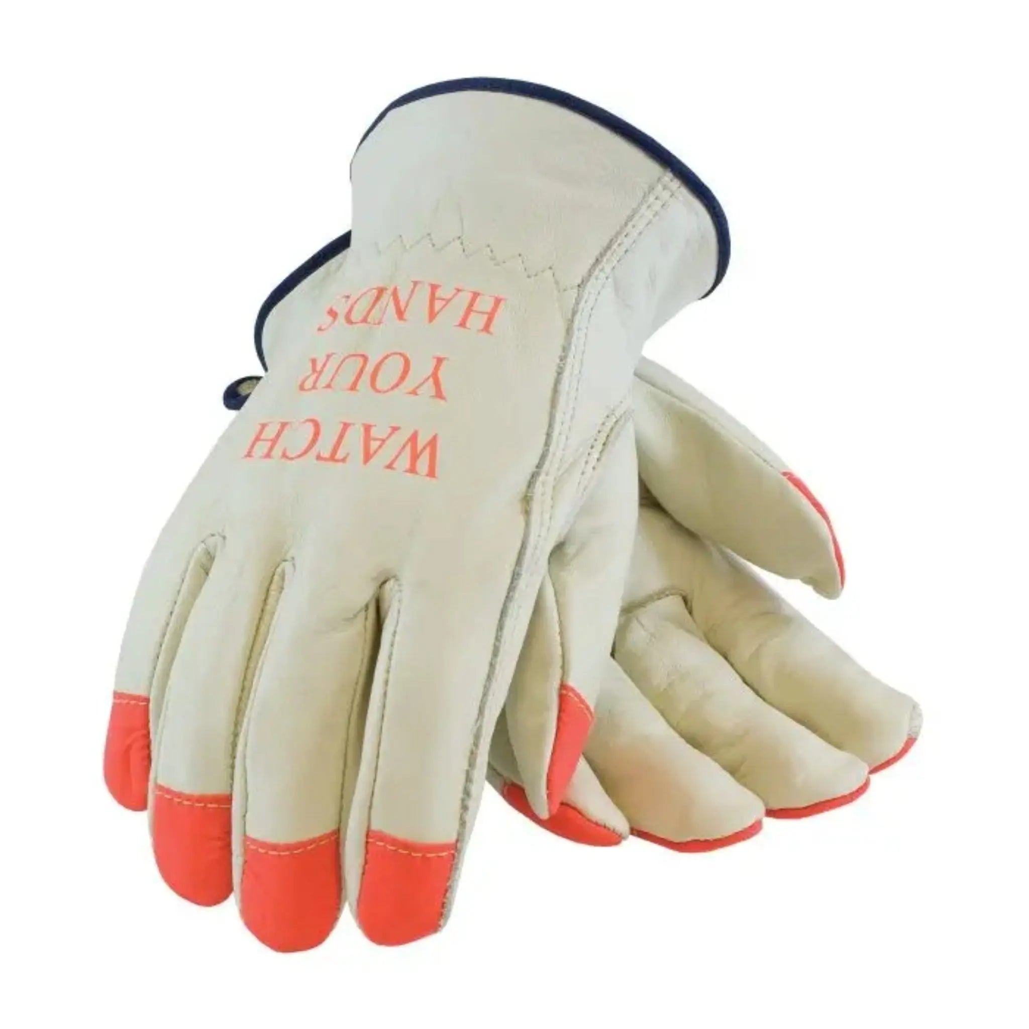 PIP 68-165HV Superior Grade Leather Hi-Vis Glove - Keystone Thumb_Back_Image