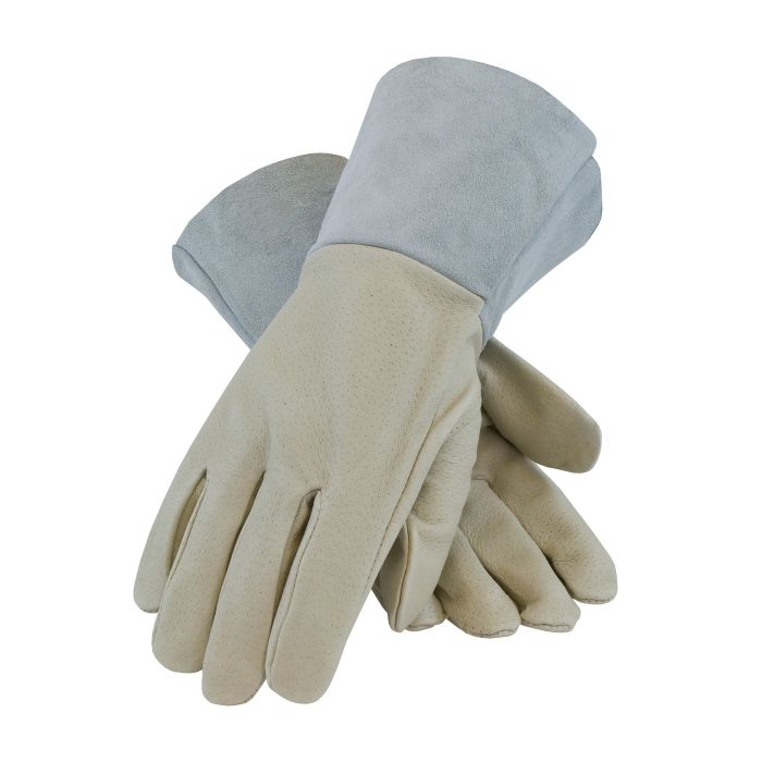 PIP 75-320 Top Grain Leather with Kevlar® Stitched Mig Tig Welder's Glove, Split Leather Gauntlet Cuff