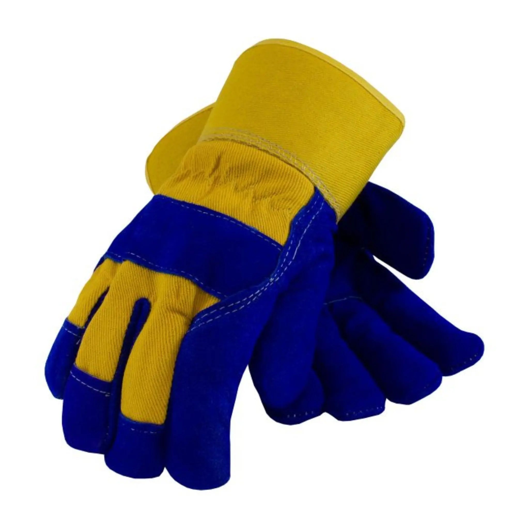 PIP 78-7863B Split Leather Palm Fabric Back & Fleece Pile Lined Glove Rubberized Safety Cuff, Box of 12 Pairs, Image 2