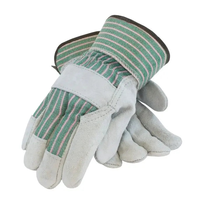 "B/C" Grade Shoulder Split Leather Palm Glove - Rubberized Safety Cuff - Men's, Box of 12 Pairs