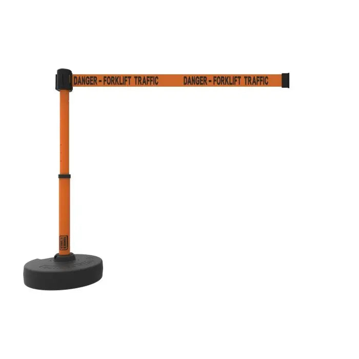 Banner Stakes PL4102 PLUS Barrier Set, Orange "Danger - Forklift Traffic"