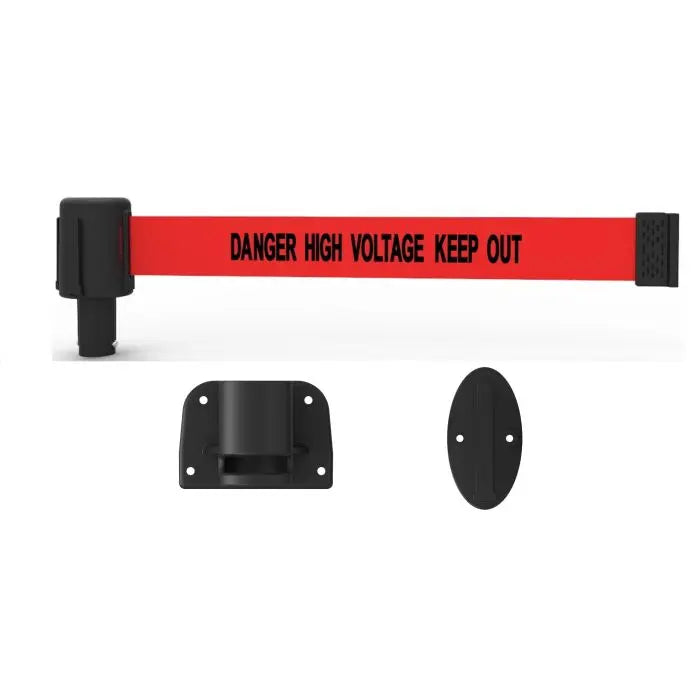 Banner Stakes PL4115 PLUS Wall Mount System, Red "Danger High Voltage Keep Out"