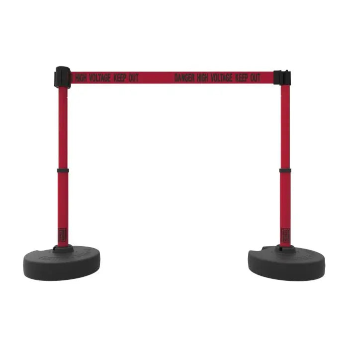 Banner Stakes PL4296 PLUS Barrier Set X2, Red "Danger High Voltage Keep Out"