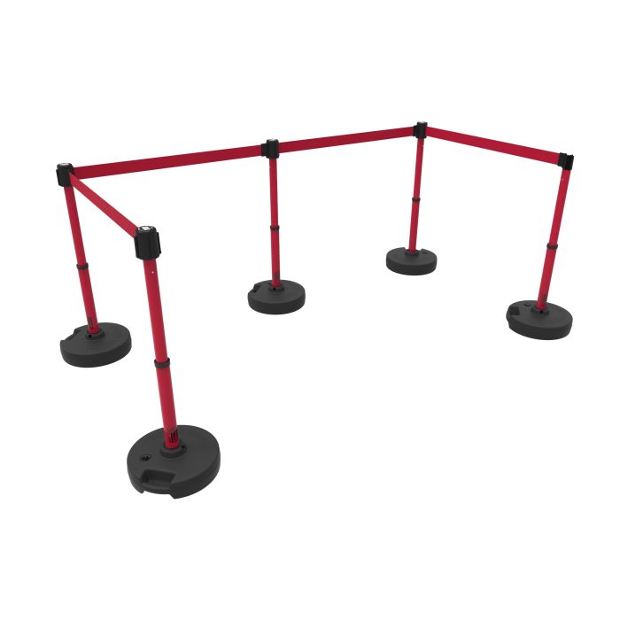 Banner Stakes PL4599 PLUS Barrier Set X5, Blank Red Banner