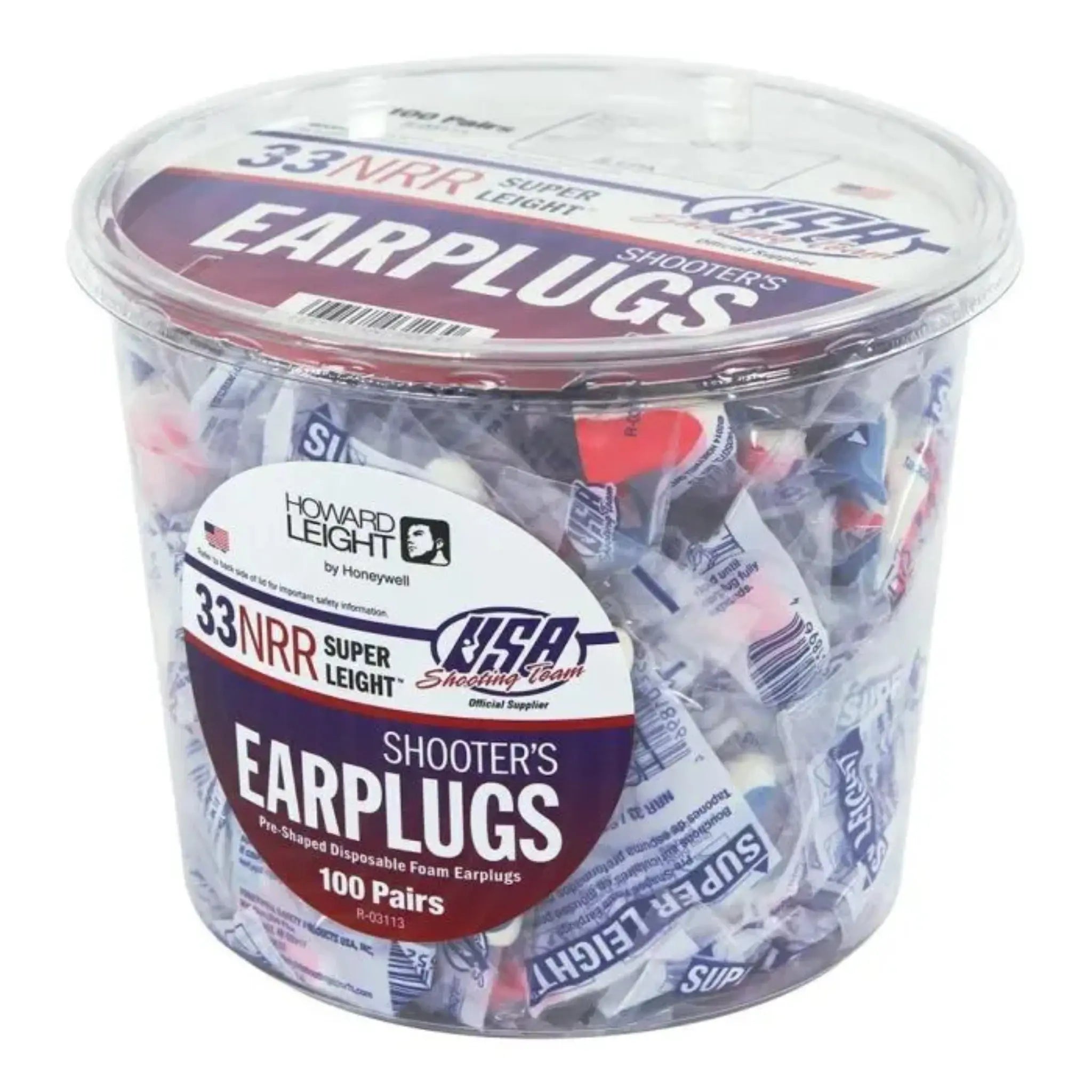 Honeywell Howard Leight Maximum R-03113 Super Leight USA Single-Use Foam Shooting Earplugs-Main_Image