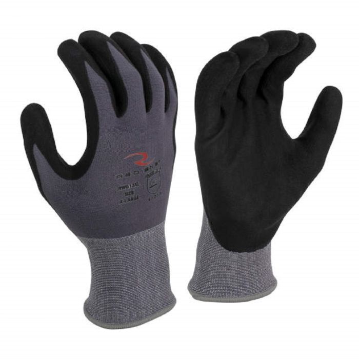 Radians RWG13 Nylon Shell Foam Nitrile Gripper Glove, Box of 12 Pairs