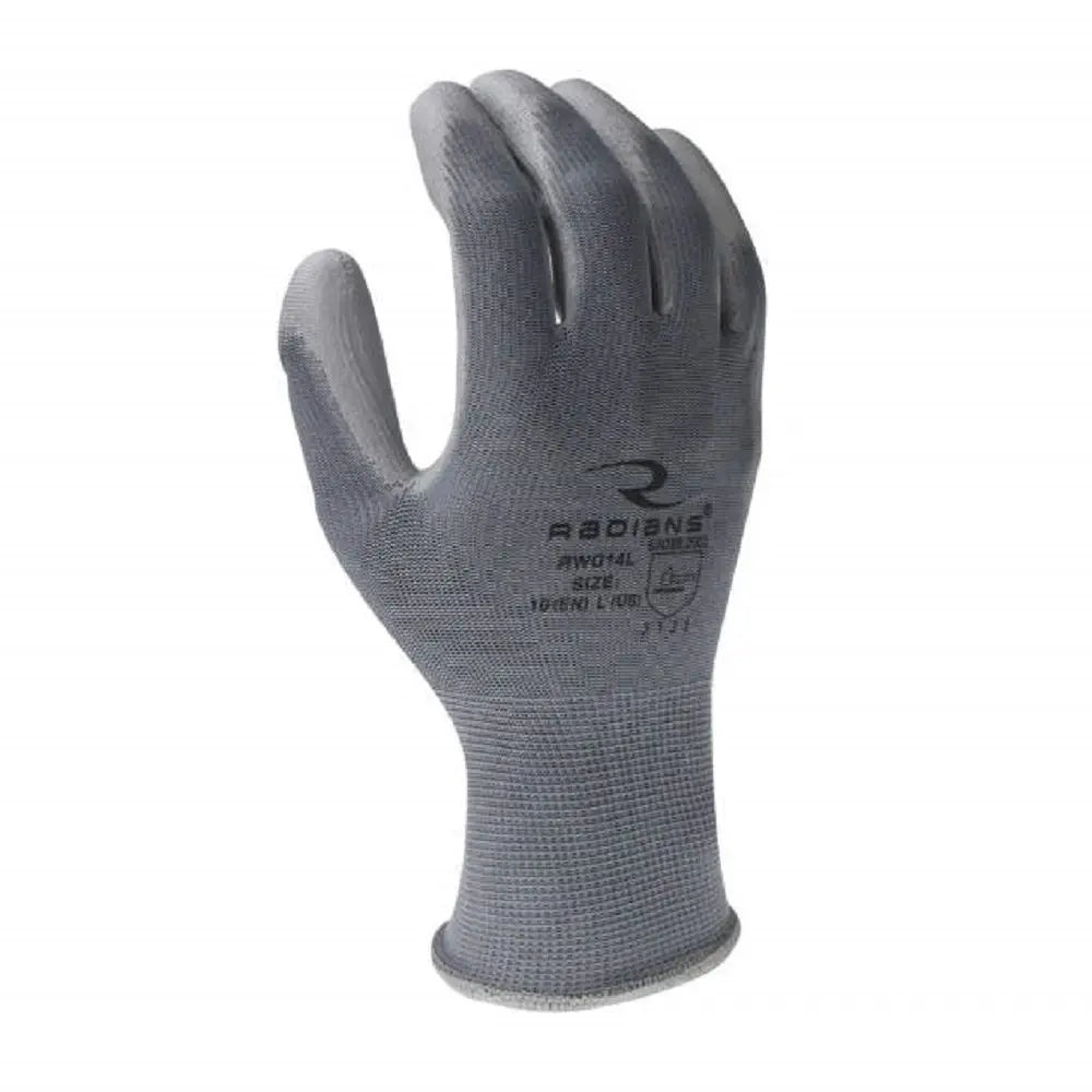 Radians RWG14 Polyurethane Palm Coated Glove, Box of 12 Pairs