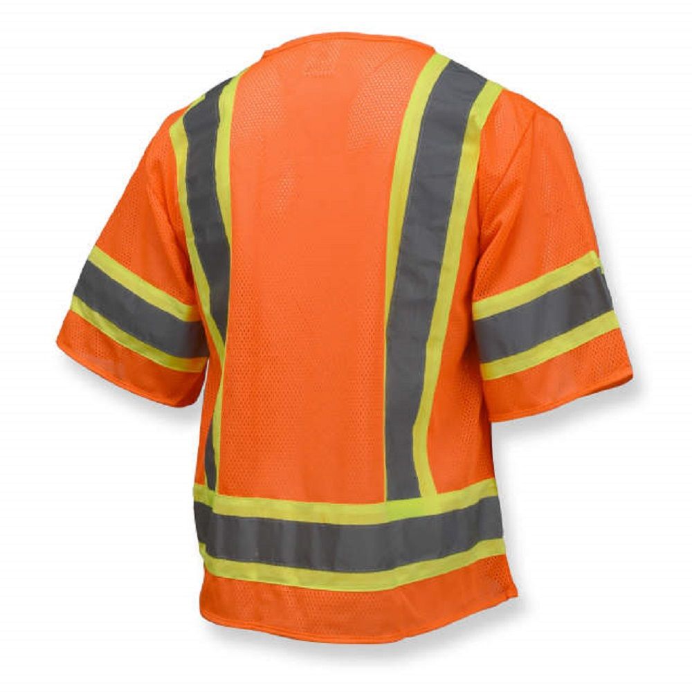 Radians SV22-3ZOM Economy Type R Class 3, Two-Tone Trim Safety Vest, Hi-Vis Orange, 1 Each