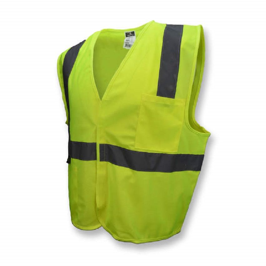 Radians SV2GS Economy Type R Class 2 Solid Safety Vest, Hi-Vis Green, 1 Each