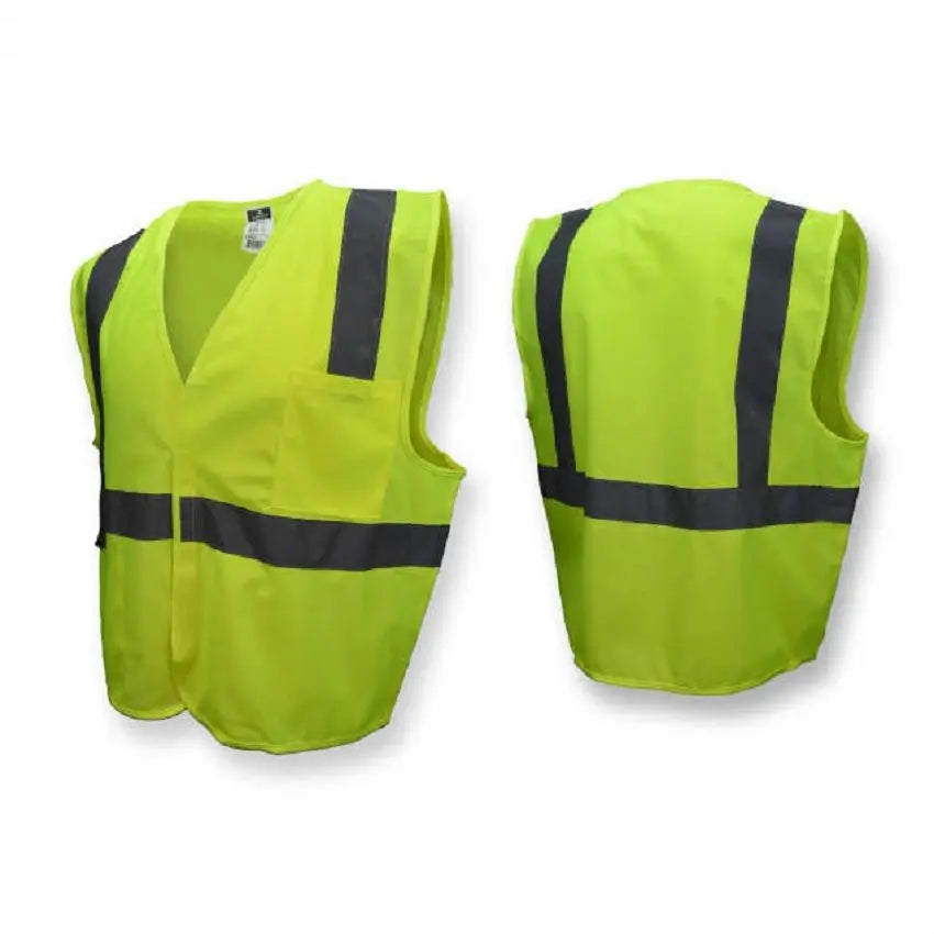 Radians SV2GS Economy Type R Class 2 Solid Safety Vest, Hi-Vis Green, 1 Each