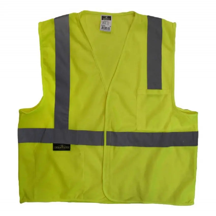 Radians SV2GS Economy Type R Class 2 Solid Safety Vest, Hi-Vis Green, 1 Each