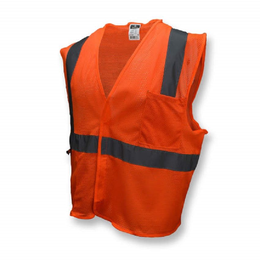 Radians SV2OM Economy Type R Class 2 Mesh Safety Vest, Hi-Vis Orange, 1 Each