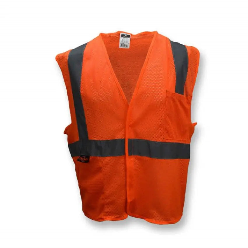 Radians SV2OM Economy Type R Class 2 Mesh Safety Vest, Hi-Vis Orange, 1 Each
