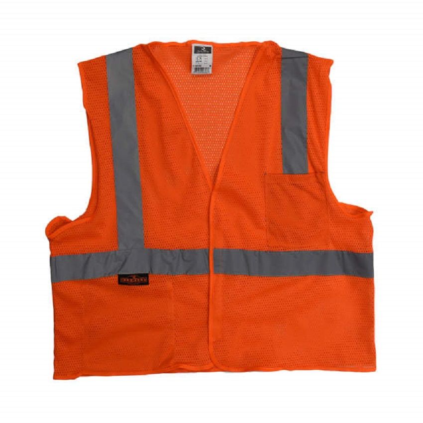 Radians SV2OM Economy Type R Class 2 Mesh Safety Vest, Hi-Vis Orange, 1 Each