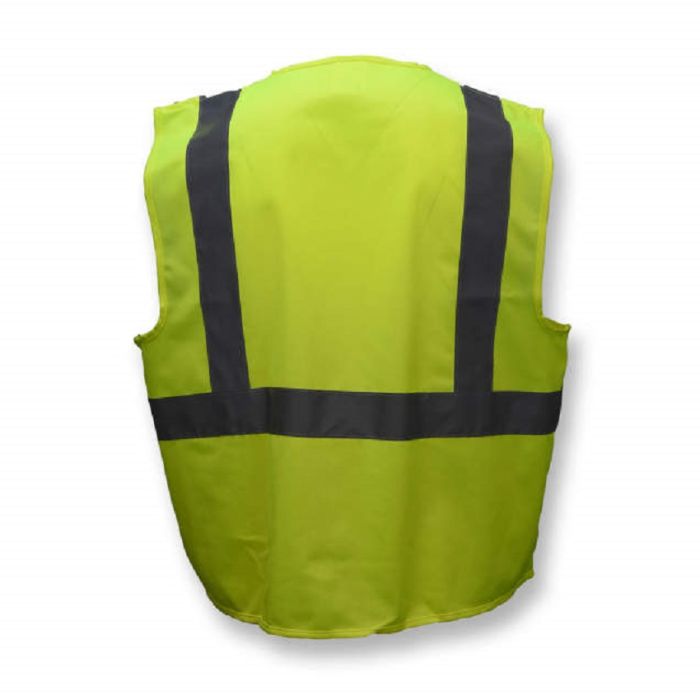 Radians SV2ZGS Economy Type R Class 2 Solid Material Safety Vest with Zipper, Hi-Vis Yellow, X-Large, 1 Each