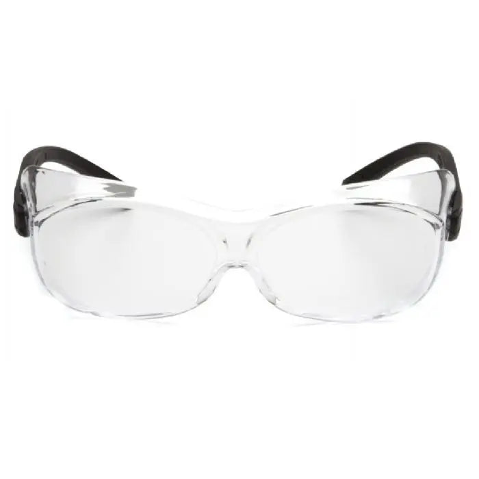 Pyramex OTS S3510STJ Safety Glasses, Clear Anti Fog Lens, Black Temples, One Size, Box of 12