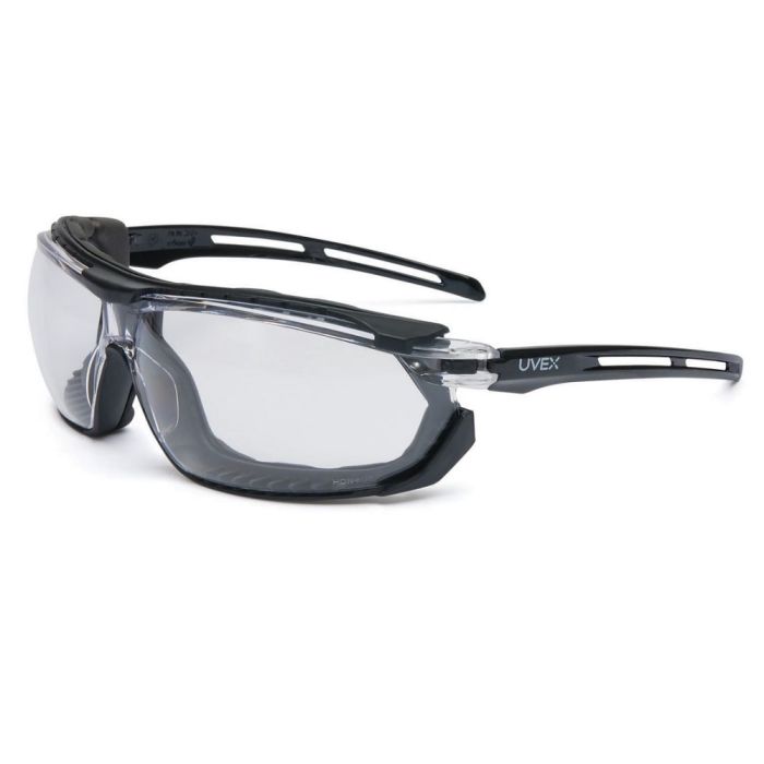 Honeywell Uvex S4040 Tirade Sealed Eyewear, Clear and Gloss Black Frame, Clear Uvextra Anti-Fog Lens, One Size, Box of 10