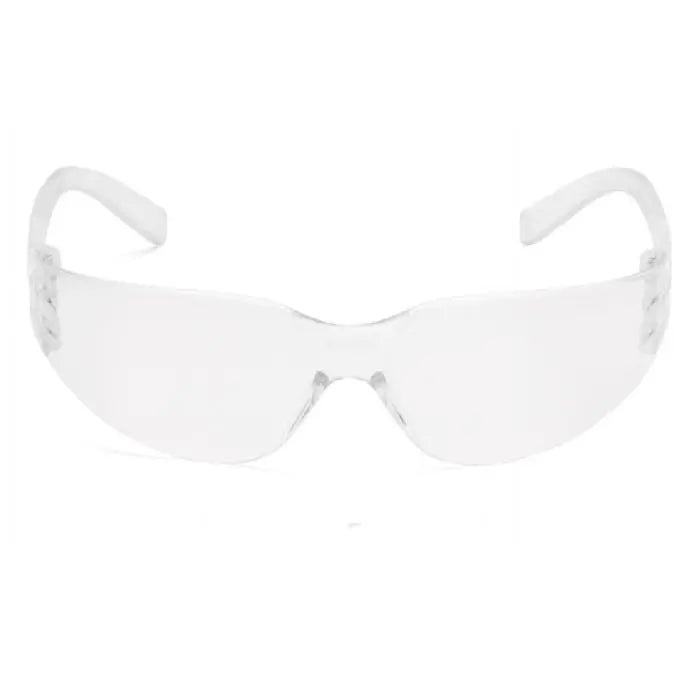 Pyramex Intruder S4110SUC Safety Glasses, Clear Uncoated Lens, Clear Temples, One Size, Box of 12