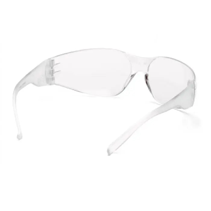 Pyramex Intruder S4110SUC Safety Glasses, Clear Uncoated Lens, Clear Temples, One Size, Box of 12