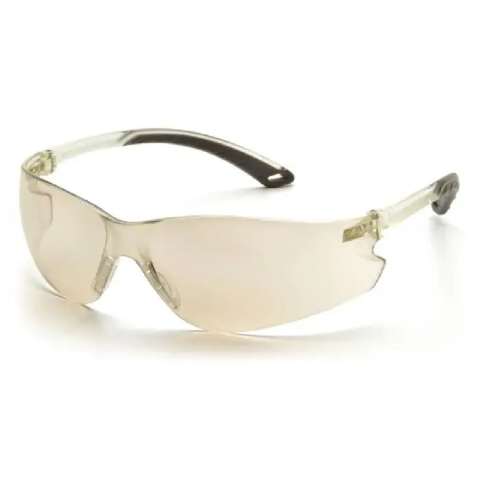 Pyramex ITEK S5880S Safety Glasses, Indoor Outdoor Mirror Lens and Temples, One Size, Box of 12
