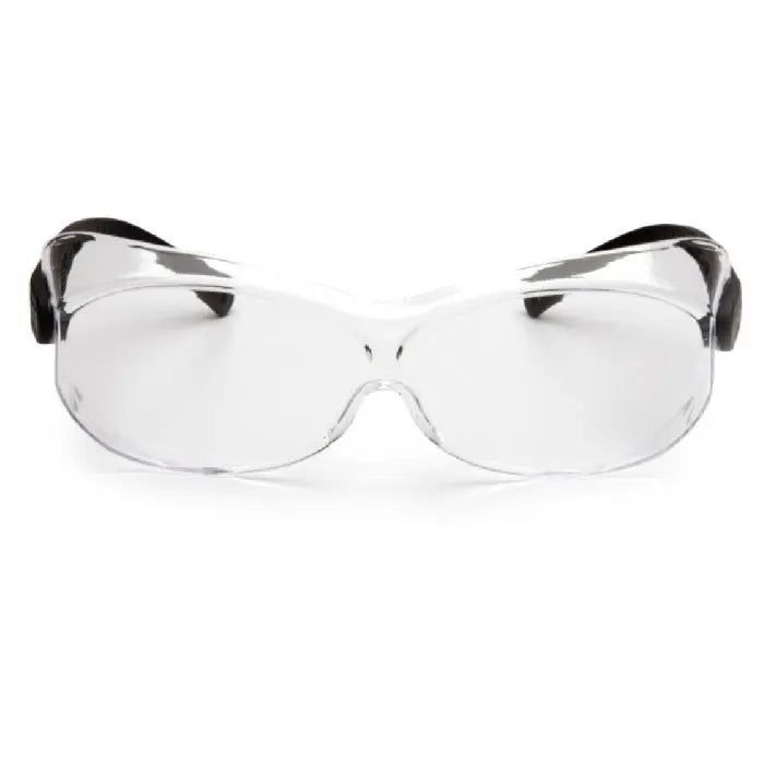 Pyramex OTS XL S7510SJ Safety Glasses, Clear Lens, Black Temples, X-Large, Box of 12