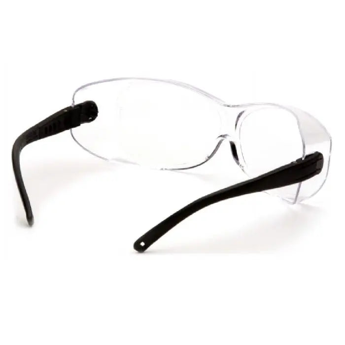 Pyramex OTS XL S7510SJ Safety Glasses, Clear Lens, Black Temples, X-Large, Box of 12