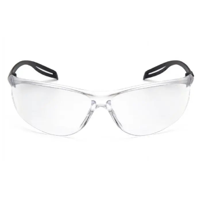 Pyramex Neshoba S9710S Safety Glasses, Clear Lens, Black Temples, One Size, Box of 12