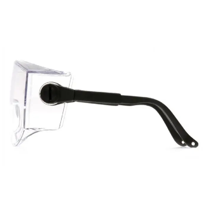 Pyramex Defiant SB1010SJ Safety Glasses, Clear Lens, Black Temples, Jumbo Size, Box of 12