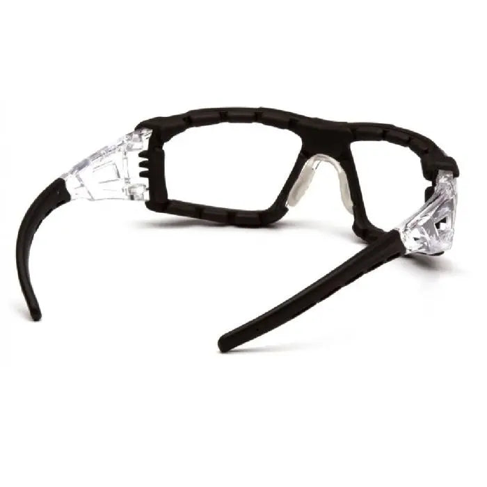 Pyramex Fyxate SB10210STMFP Safety Glasses with Foam Padding, Clear H2Max Anti Fog Lens, One Size, Box of 12