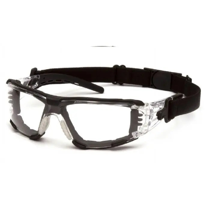Pyramex Fyxate SB10210STMFP Safety Glasses with Foam Padding, Clear H2Max Anti Fog Lens, One Size, Box of 12