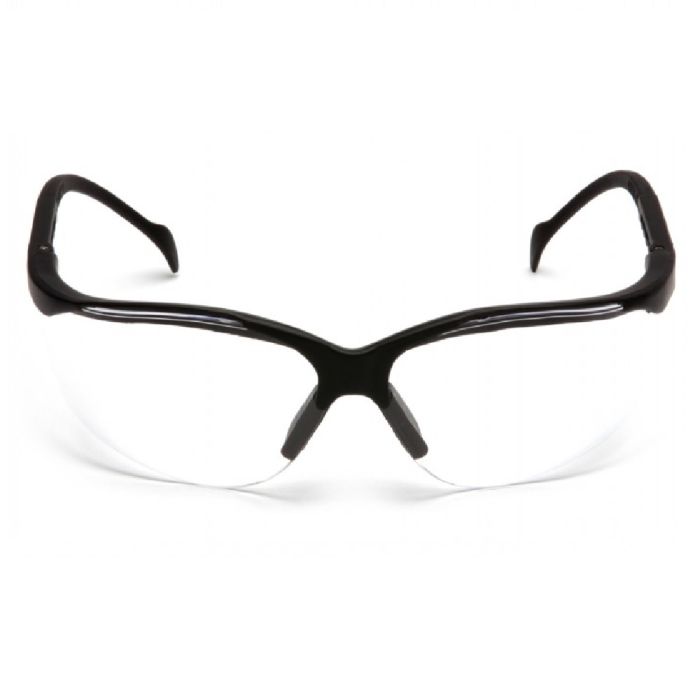 Pyramex Venture II SB1810ST Safety Glasses, Black Frame, Clear H2X Anti-Fog Lens, One Size, Box of 12
