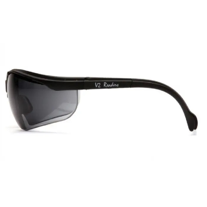 Pyramex Venture II SB1820R25 Readers, Black Frame, Gray + 2.5 Lens, One Size, Box of 6