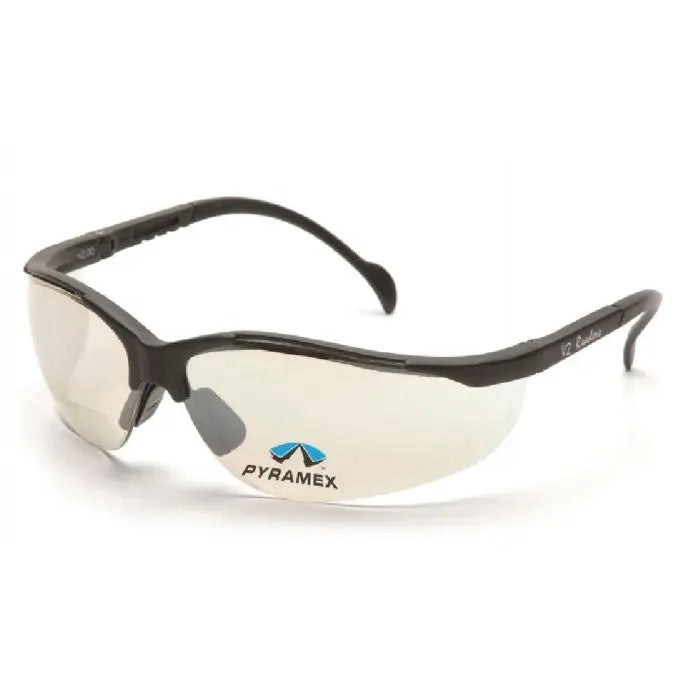 Pyramex Venture II SB1880R20 Readers, Black Frame, Indoor Outdoor Mirror + 2.0 Lens, One Size, Box of 6