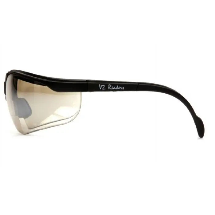 Pyramex Venture II SB1880R20 Readers, Black Frame, Indoor Outdoor Mirror + 2.0 Lens, One Size, Box of 6