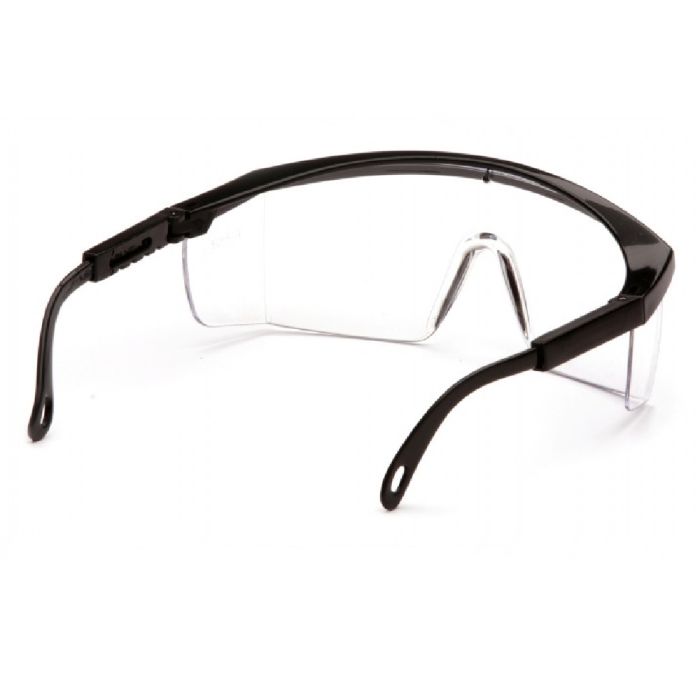 Pyramex Integra SB410S Safety Glasses, Clear Lens, Black Temples, One Size, Box of 12