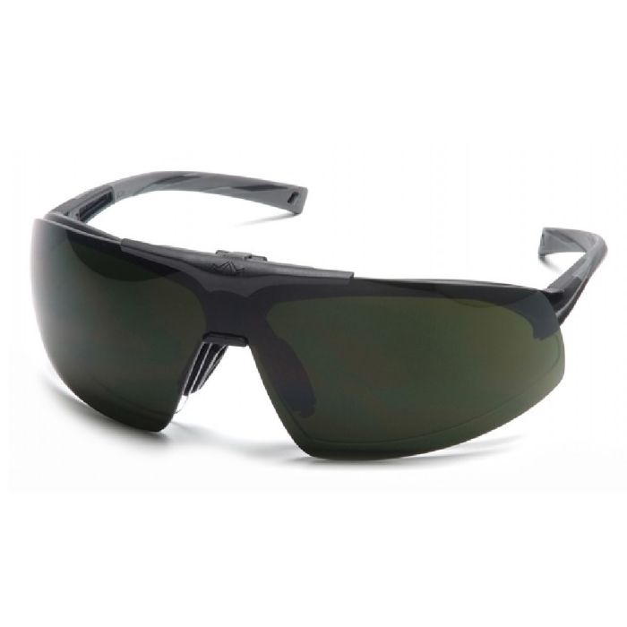 Pyramex Onix Plus SB4950STP Safety Glasses, Clear Anti Fog with 5.0 IR Filter Flip Lens, Black Frame, One Size, Box of 12