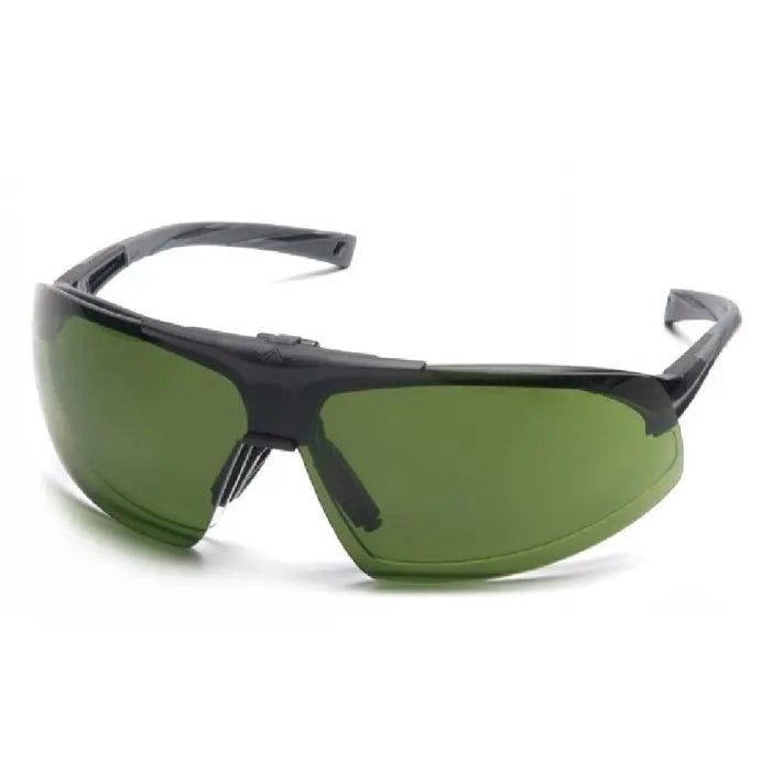 Pyramex Onix Plus SB4960STP Safety Glasses, Clear Anti Fog with 3.0 IR Filter Flip Lens, Black Frame, One Size, Box of 12