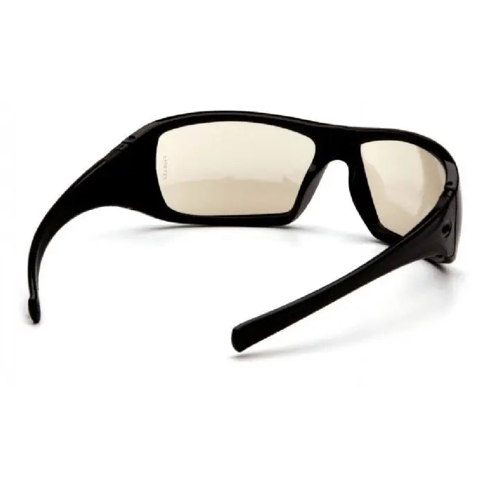 Pyramex Goliath SB5680D Safety Glasses, Indoor Outdoor Mirror Lens, Black Frame, One Size, Box of 12