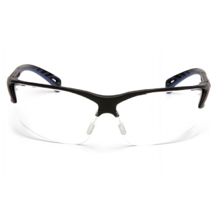 Pyramex Venture 3 SB5710DT Safety Glasses, Clear H2X Anti Fog Lens, Black Frame, One Size, Box of 12