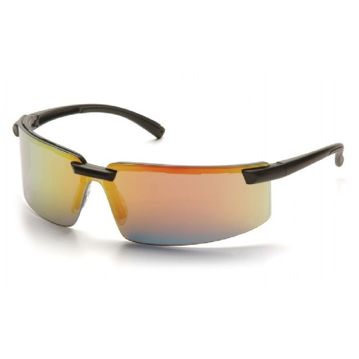 Pyramex Surveyor SB6145S Safety Glasses, Black Frame, Ice Orange Mirror Lens, One Size, Box of 12