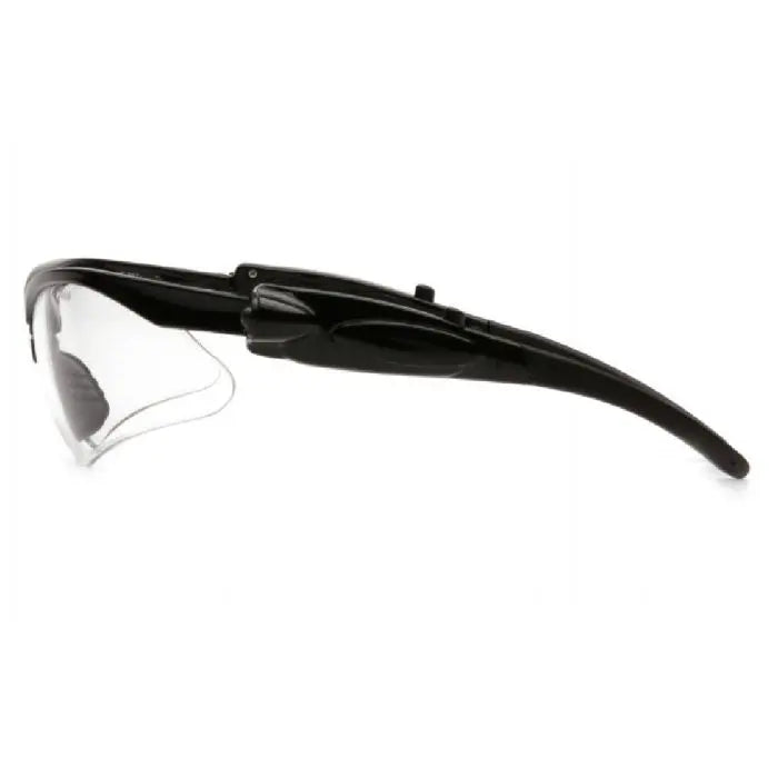 Pyramex PMXTREME SB6310STPLED Safety Glasses, Clear Anti Fog Lens, Black Frame and Pivoting LED Temples, One Size, Box of 6