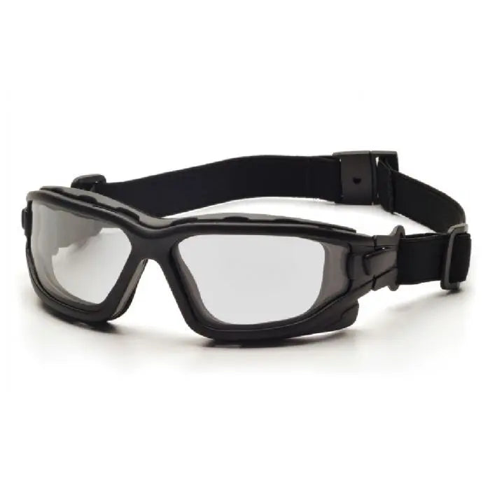 Pyramex I-Force Slim SB7010SDNT Safety Goggle, Clear Dual Pane H2X Anti Fog Lens, Black Temples and Strap, One Size, Box of 12