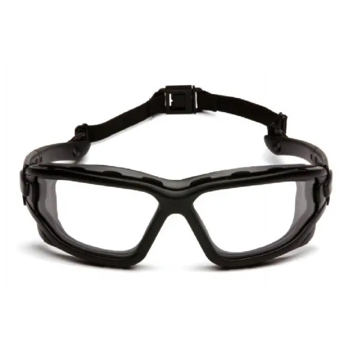 Pyramex I-Force SB7010SDT Safety Glasses, Clear Dual Pane H2X Anti Fog Lens, Black Temples and Strap, One Size, Box of 12